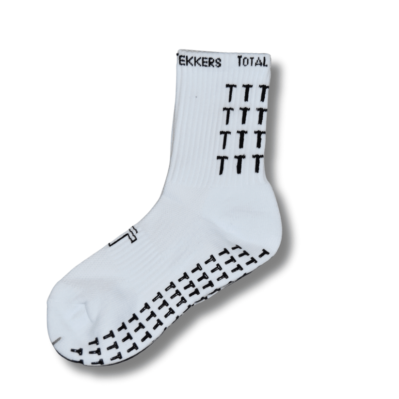 Kids Total Tekkers White Football grip sock
